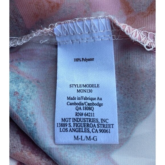 Women's‎ Midnight Bakery Silky Pink Floral Satin Belted Kimono Robe Size M/L - Picture 6 of 7